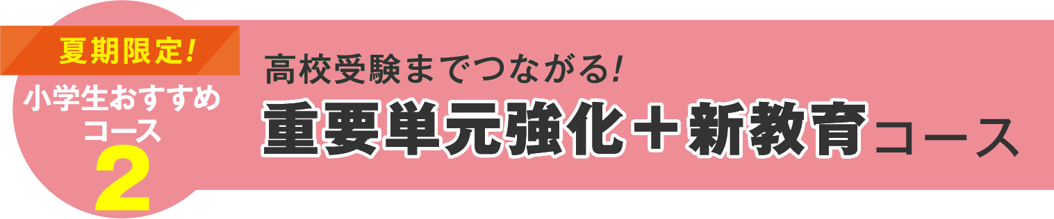 小学生おすすめコース2：重要単元強化+新教育コース