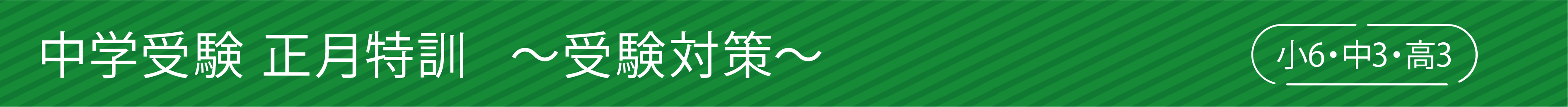 中学受験正月特訓　～受験対策～　小6・中3・高3