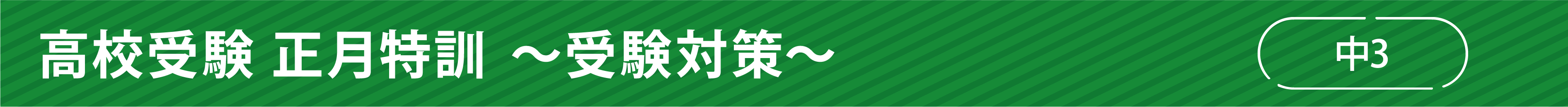 高校受験正月特訓　～受験対策～　中3